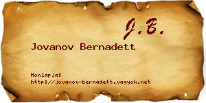 Jovanov Bernadett névjegykártya